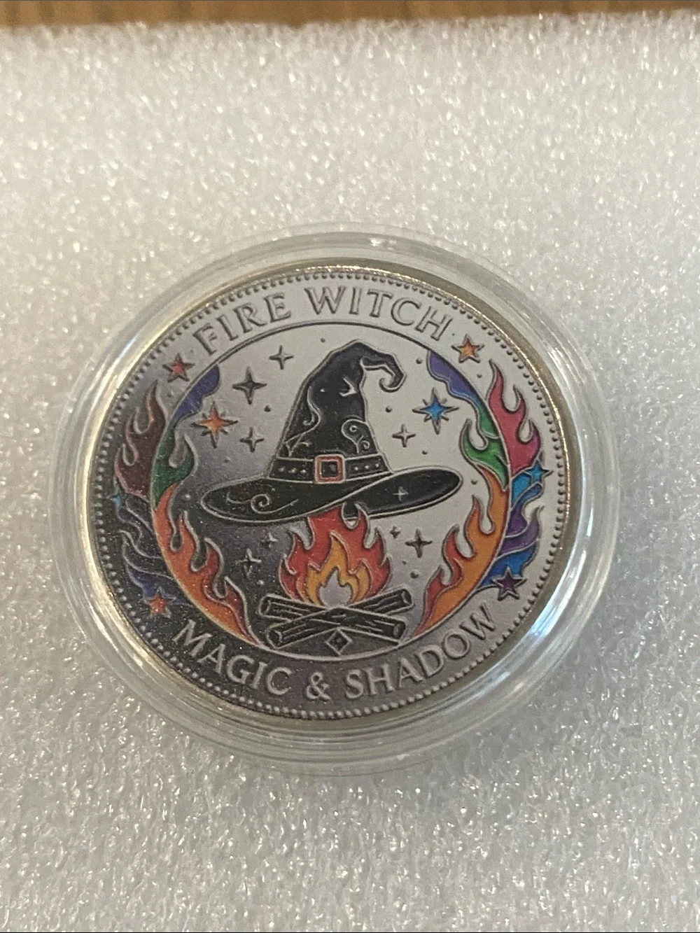 Witch Graphic Coin Art Disc - Black & Orange
